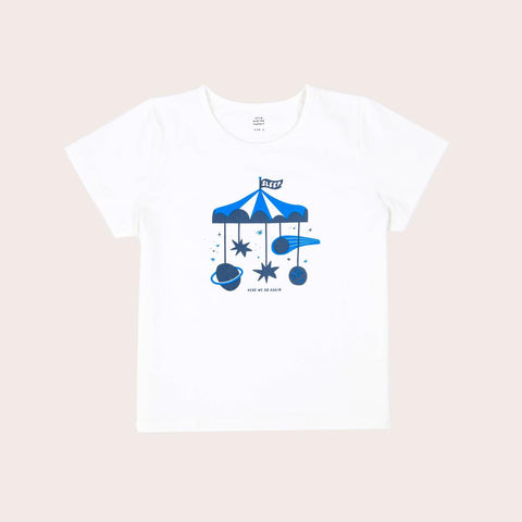 Sleepy-Go-Round Tee- White SS22