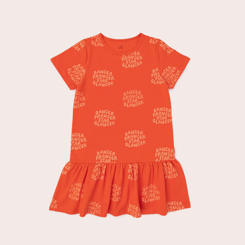Star Glancer Drop Waist Dress- Fizzy Red SS22
