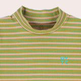 Retro Stripe Mock Neck Tee- Retro SS22