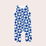 Super Stars Sleeveless Romper- Blue Stars SS22