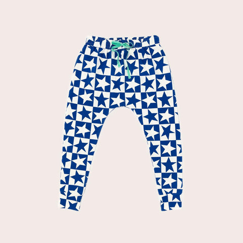 Blue Super Stars Slim Fit Harem Pants- Blue Stars SS22