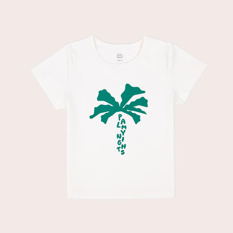 Palmy Nights Tee- White SS22