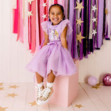 Unicorn Sequin S/S Tutu Dress- Lavender