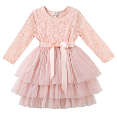My First Lace Tutu L/S- Tea Rose AW24