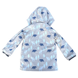 Bear Print Colour Change Sherpa Lined Raincoat Tapioca AW24