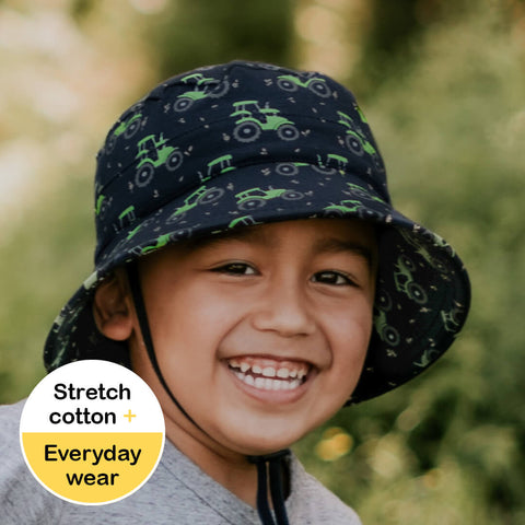 Boys Classic Bucket Sun Hat- Tractor SS23