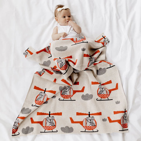Harry Helicopter Baby Blanket