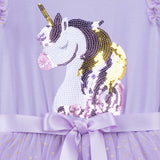 Unicorn Sequin L/S Tutu Dress- Lavender AW24