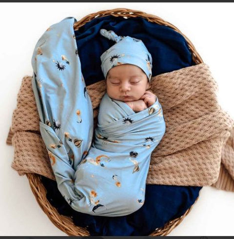 Dream Organic Jersey Wrap & Beanie Set