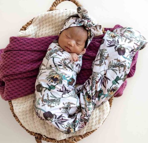 Banksia Organic Jersey Wrap & Topknot Set