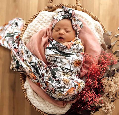 Australiana Organic Jersey Wrap & Topknot Set