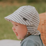 Boys Legionnaire Flap Sun Hat-Grey Stripe SS23