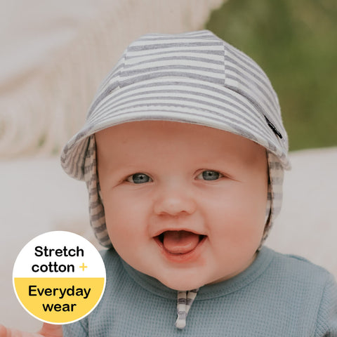 Boys Legionnaire Flap Sun Hat-Grey Stripe SS23