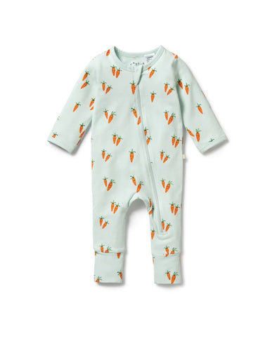 Cute Carrots Organic Zipsuit with feet AW24