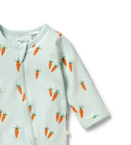 Cute Carrots Organic Zipsuit with feet AW24