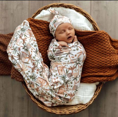 Palm Springs Organic Jersey Wrap & Beanie Set