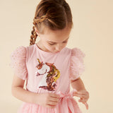 Unicorn Sequin S/S Tutu Dress- Pink SS23