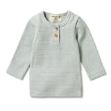 Bluestone Organic Stripe Rib Henley Top AW23