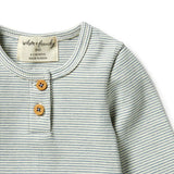 Bluestone Organic Stripe Rib Henley Top AW23