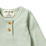 Deep Sea Organic Stripe Rib Henley Top AW23