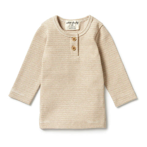 Spice Organic Stripe Rib Henley Top AW23