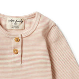 Rose Organic Stripe Rib Henley Top AW23