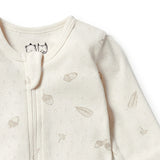 Little Acorn Organic Pointelle Zipsuit with feet AW23