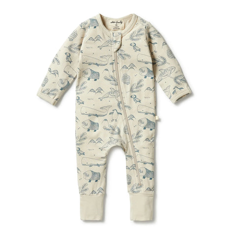 Arctic Blast Organic Zipsuit with feet AW23