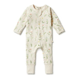 Wild Flower Organic Zipsuit with feet AW23