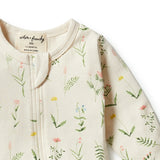 Wild Flower Organic Zipsuit with feet AW23
