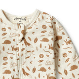 Hello World Organic Zipsuit with feet AW23