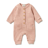 Peach Organic Waffle Pocket Growsuit AW23