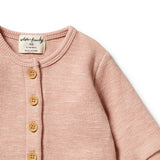 Peach Organic Waffle Pocket Growsuit AW23