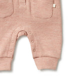 Peach Organic Waffle Pocket Growsuit AW23