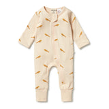 Tweet Tweet Organic Rib Zipsuit with feet AW23