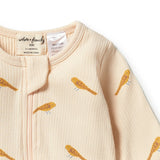 Tweet Tweet Organic Rib Zipsuit with feet AW23