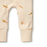 Tweet Tweet Organic Rib Zipsuit with feet AW23