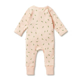 Falling Leaf Organic Rib Zipsuit with feet AW23
