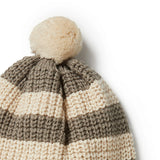 Dark Ivy Knitted Stripe Hat AW23