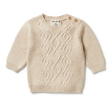 Oatmeal Melange Knitted Cable Jumper AW23
