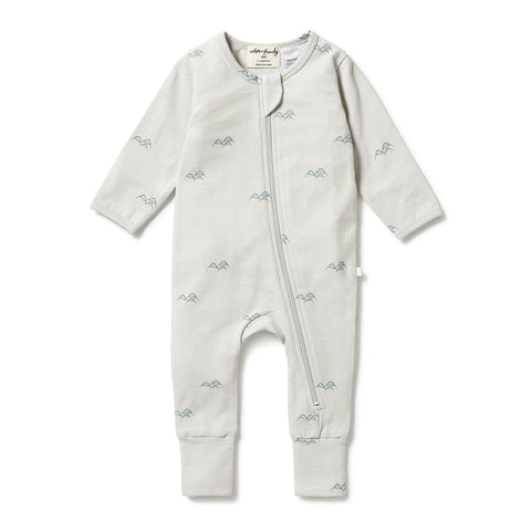 Mountain Top Organic Zipsuit with feet AW23