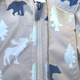Bear Print Colour Change Sherpa Lined Raincoat Tapioca AW24