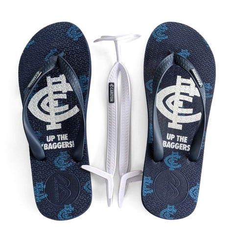 AFL - Carlton Blues Regular Thongs + Additional Straps