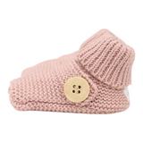 Cotton Knit Button Bootie with gift box dusty pink AW25