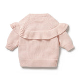 Pink Knitted Ruffle Jumper AW24