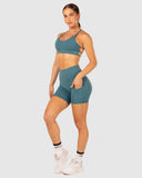 Flow Strap Ladies Sports Bra- Jade Blue SS25