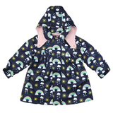 Sunshine & Rainbows Polar Fleece Lined Raincoat Peacoat AW24
