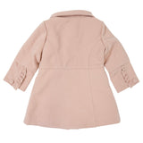 Frilled Collared Overcoat Faux Wool Dusty Pink AW25
