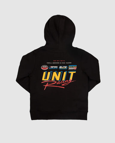 Racing Team Kids Fleece Hoodie- Black AW25