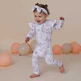 Sweet Swallows Organic Snugglesuit Convertible Romper with Frill AW26